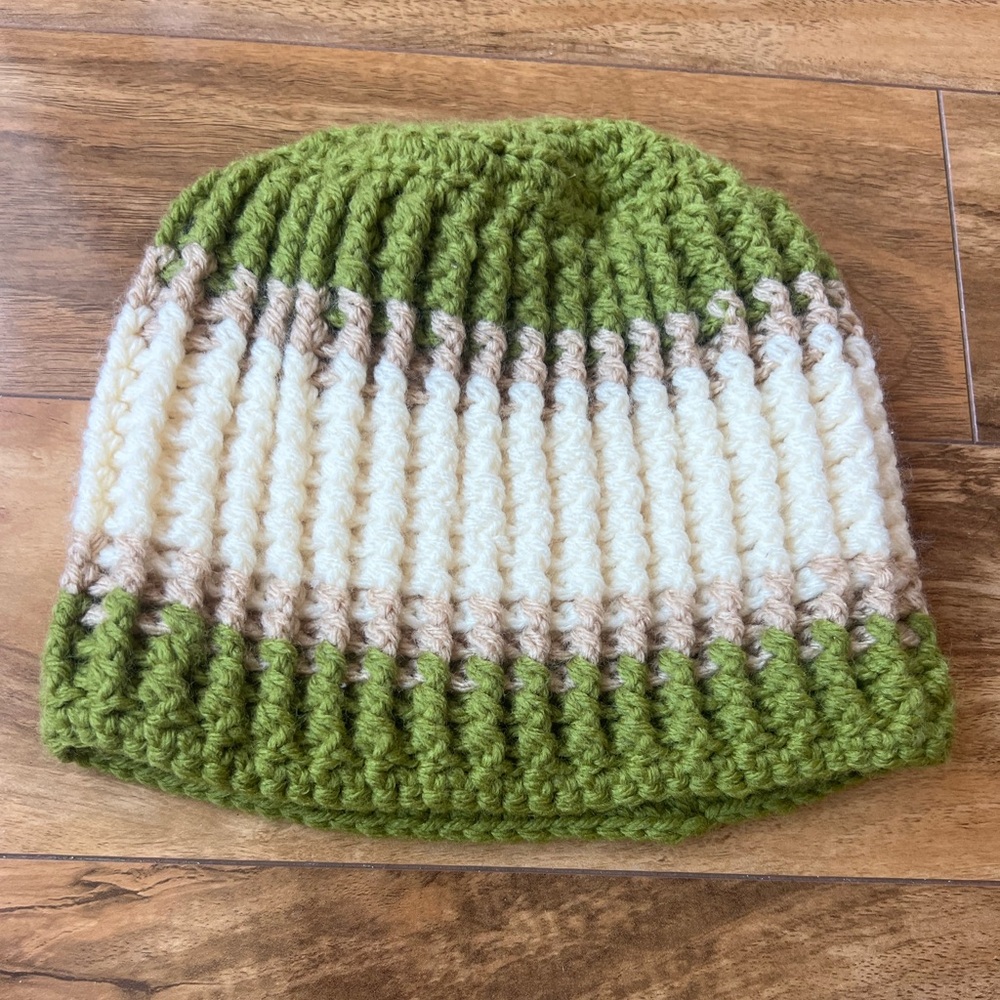 Handmade crochet Knitted Beanie Toque cottage core Hat